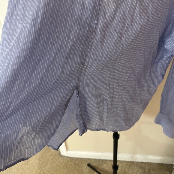 Vince Light Blue Striped Button Down Shirt - Picture 4 of 5